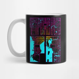 Tampa, USA City Map Typography - Neon Mug